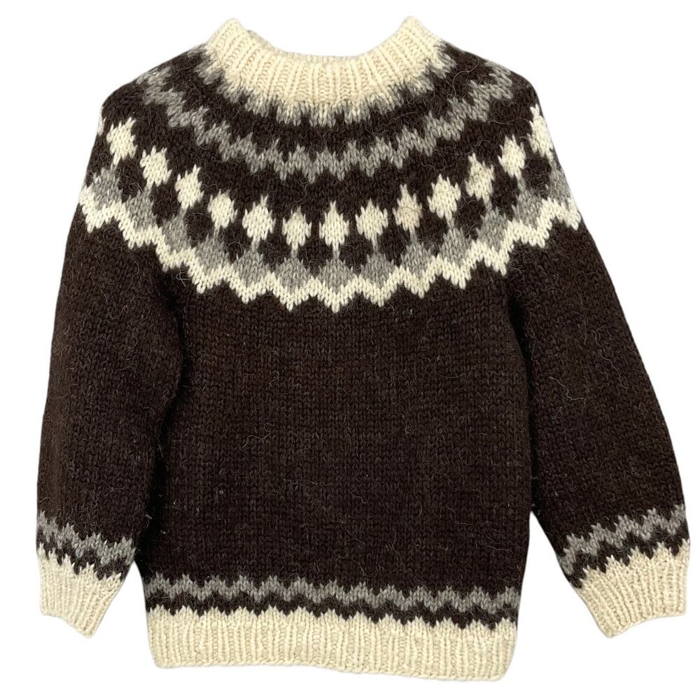 Hilda Iceland Cowichan Sweater Womens S Norwegian Style Knit Wool Fair Isle